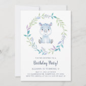 Waterverf Rhino Birthday Kaart (Voorkant)