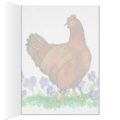 Waterverf Rhode Island Red Hen (Binnen (Rechts))