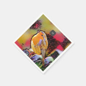 Waterverf robin bird monogrammed servet (Hoek)