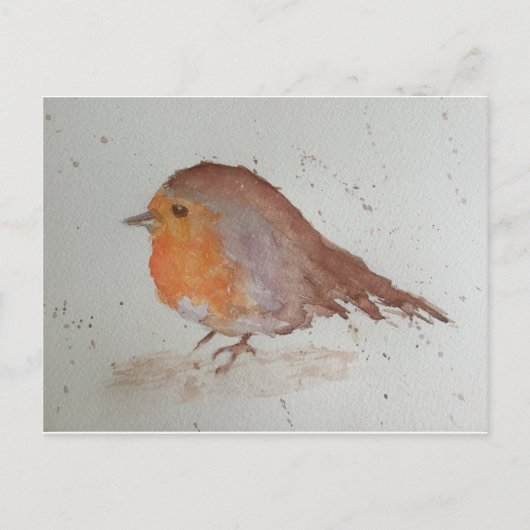 Waterverf Robin Briefkaart (Voorkant)