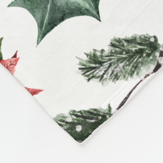  Waterverf Robin Kerstmis Pattern Fleece Deken (Hoek)