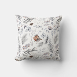  Waterverf Robin Kerstwinter Pattern Kussen