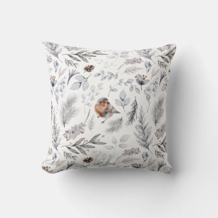 Waterverf Robin Kerstwinter Pattern Kussen
