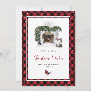 Waterverf Robin Red Pset Snow - kerstwens Feestdagenkaart