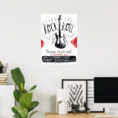 Waterverf Rock & Roll Festival Poster (Thuiskantoor)