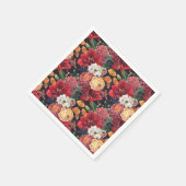 Waterverf Rode Amaryllis en Chrysanthemums Bloemen Servet (Hoek)