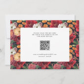 Waterverf Rode Amaryllis en Herfst Bloemen QR Code Save The Date (Achterkant)