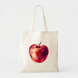 Waterverf rode appel tote bag