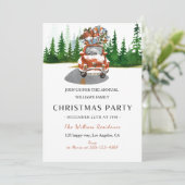 Waterverf Rode Auto & Cadeaus Kerstfeest Kaart (Staand voorkant)