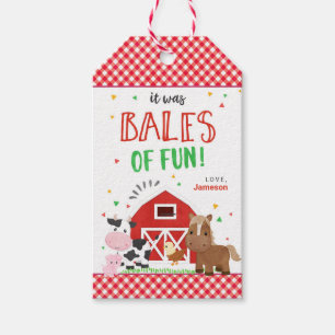 Waterverf Rode Barnyard Boerderij Birthday Party Cadeaulabel
