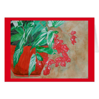 Waterverf Rode Begonia in Pot
