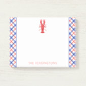 Waterverf Rode & Blauwe Plaid Kreeft Gepersonalise Post-it® Notes