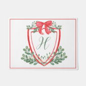Waterverf rode boog kerst crest monogram deurmat (Voorkant)