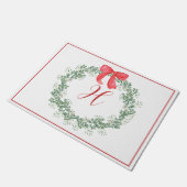 Waterverf rode boog krans monogram deurmat (Schuin)