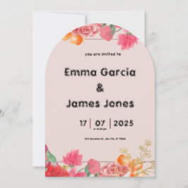 Waterverf rode bruiloft uitnodiging