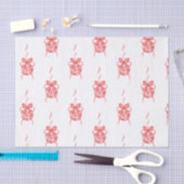 Waterverf Rode Chinoiserie Ornamenten Kerst Tissuepapier (Craft)