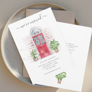 Waterverf rode deur die we hebben bewogen aankondiging