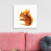 Waterverf rode eekhoorn Afdruk schilderwerk Canvas Afdruk (Insitu (Woonkamer))