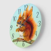 Waterverf rode eekhoorn Schilderen Let op Grote Klok (Hoek)