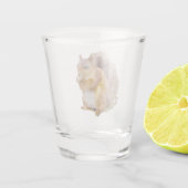 Waterverf rode eekhoorn shot glas (Achterkant)