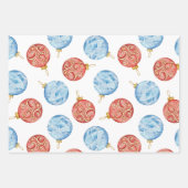 Waterverf Rode en Blauwe Kerstversieringen Inpakpapier Vel (Voorkant 2)