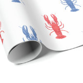 Waterverf rode en blauwe kreeften cadeaupapier (Rol Hoek)