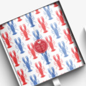 Waterverf rode en blauwe kreeften tissuepapier