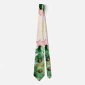 Waterverf rode en groene kerstboom Ornamenten Stropdas (Voorkant)