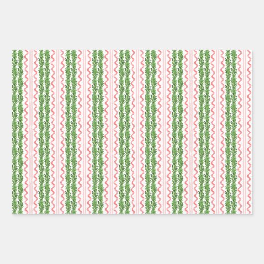 Waterverf rode en groene kerstslinger inpakpapier vel (Voorkant 2)