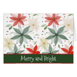 Waterverf rode en groene poinsettia kerst