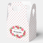 Waterverf rode en roze bloemen groot ontwerp bedankdoosjes (Geopend)