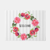 Waterverf rode en roze bloemen groot ontwerp deurmat (Voorkant)
