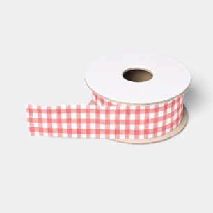 Waterverf rode en witte gingham grosgrain lint