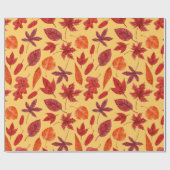 Waterverf rode herfstbladeren cadeaupapier (Vlak)