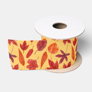 Waterverf rode herfstbladeren lint