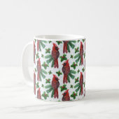 waterverf rode kardinale vogel koffiemok (Voorkant links)