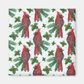 waterverf rode kardinale vogel magneet (Voorkant)