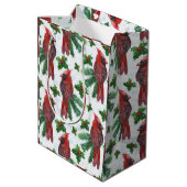 waterverf rode kardinale vogel medium cadeauzakje (Achterkant Gekanteld)