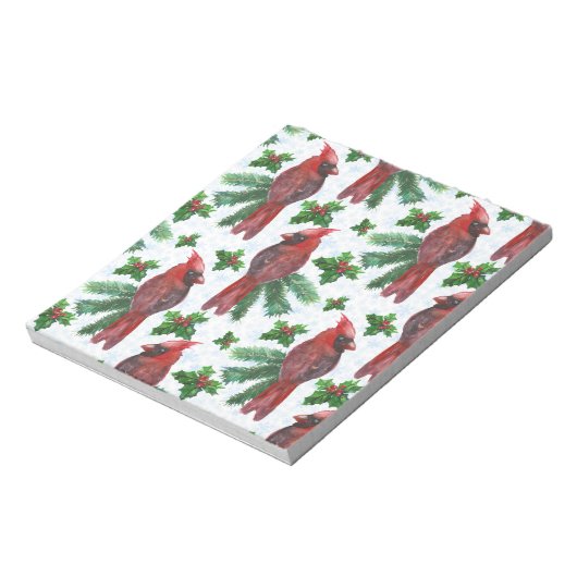 waterverf rode kardinale vogel notitieblok (Gedraaid)