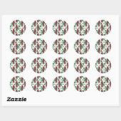 waterverf rode kardinale vogel ronde sticker (Vel)