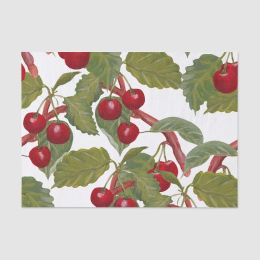 Waterverf  rode kersen tissuepapier (Voorkant)