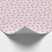 Waterverf rode kersenpastel roze gingham cadeaupapier (Hoek)