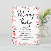 Waterverf Rode Kerstfeest Winterbessen Bladeren Kaart (Staand voorkant)