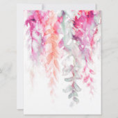 Waterverf rode koraal na bruiloft kaart (Achterkant)