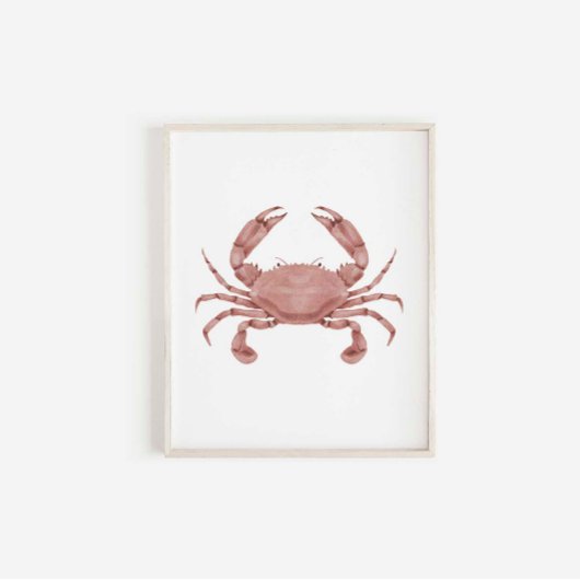 Waterverf rode krab print