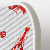 Waterverf rode kreeft Abstracte strepen Pickleball Paddle (Links Detail)