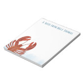 Waterverf rode kreeft gepersonaliseerd notitieblok (Gedraaid)