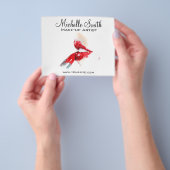 Waterverf rode lippen en lippenmake-up flyer (Hand)