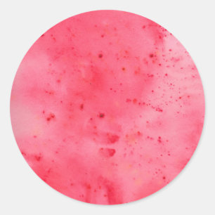 Waterverf Rode marmer Ronde Sticker