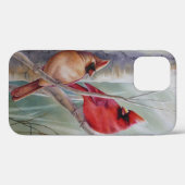 Waterverf rode noordelijke kardinale vogelpest Case-Mate iPhone case (Achterkant (horizontaal))